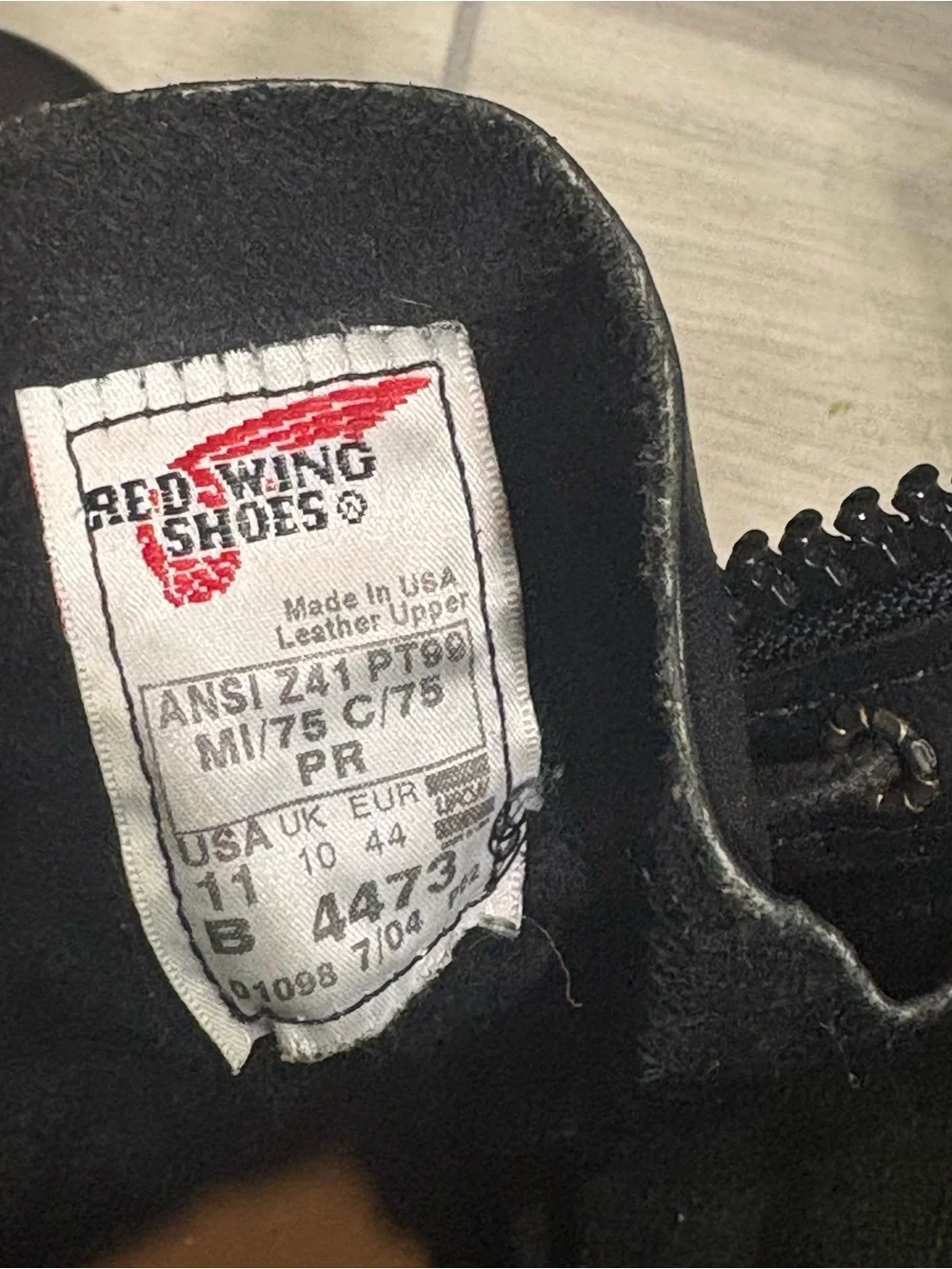 RED WING 4473 Vintage USA BLACK LEATHER ENGINEER MILITARY BOOTS 11 STEEL TOE